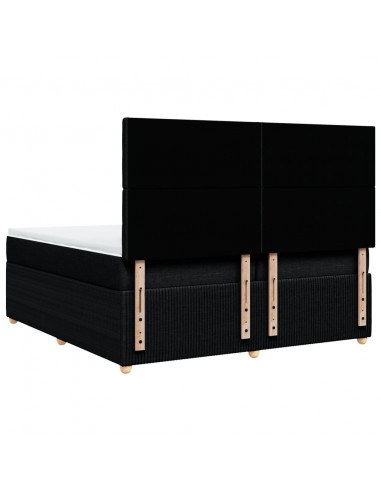 Giroletto a Molle con Materasso Nero 200x200 cm in Tessuto