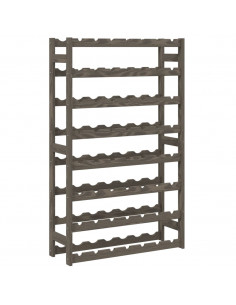 Portabottiglie per 56 Bottiglie Grigio Legno Massello di Pino 2