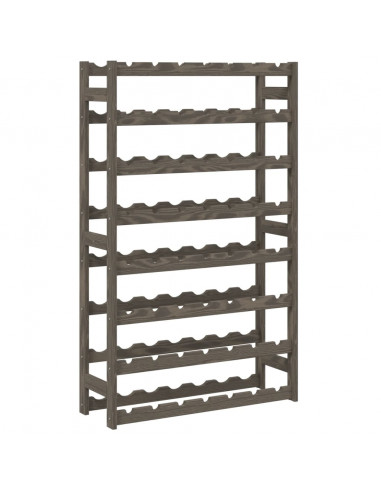 Portabottiglie per 56 Bottiglie Grigio Legno Massello di Pino