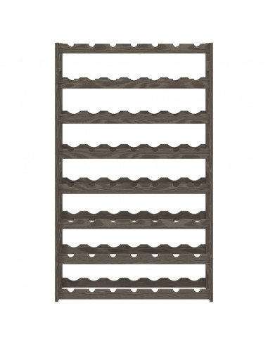 Portabottiglie per 56 Bottiglie Grigio Legno Massello di Pino