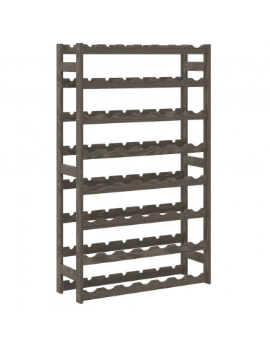Portabottiglie per 56 Bottiglie Grigio Legno Massello di Pino