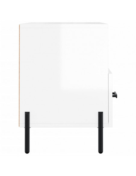 Mobile Porta TV Bianco Lucido 80x36x50 cm in Legno Multistrato
