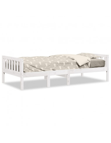 Letto per Bambini senza Materasso Bianco 75x190cm Massello Pino