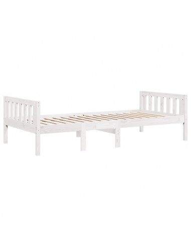 Letto per Bambini senza Materasso Bianco 75x190cm Massello Pino