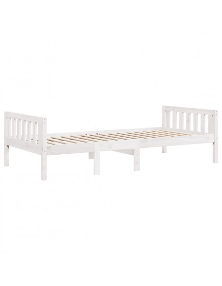 Letto per Bambini senza Materasso Bianco 75x190cm Massello Pino