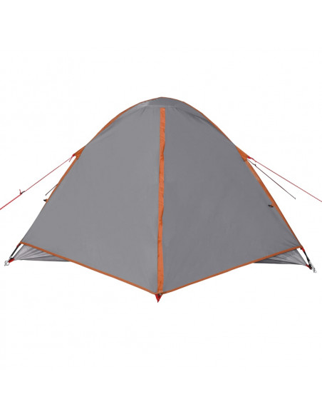 Tenda da Campeggio a Cupola 3 Persone Grigio e Arancione