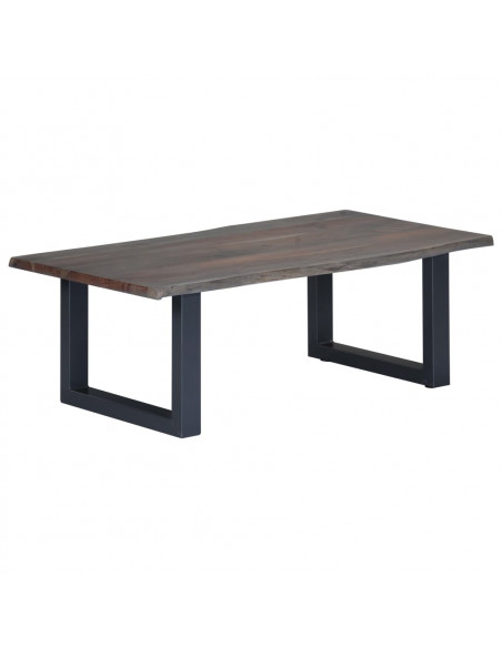 Tavolino da Salotto con Bordi Vivi 115x60x40 cm Massello Acacia