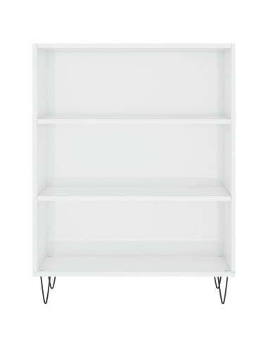 Libreria Bianco Lucido 69,5x32,5x90 cm in Legno Multistrato