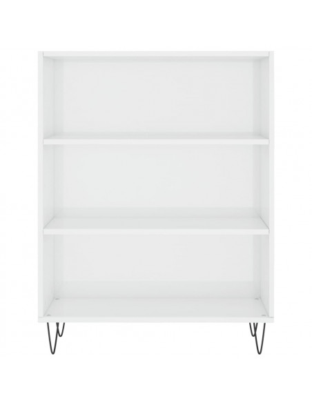 Libreria Bianco Lucido 69,5x32,5x90 cm in Legno Multistrato