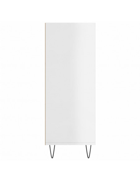 Libreria Bianco Lucido 69,5x32,5x90 cm in Legno Multistrato