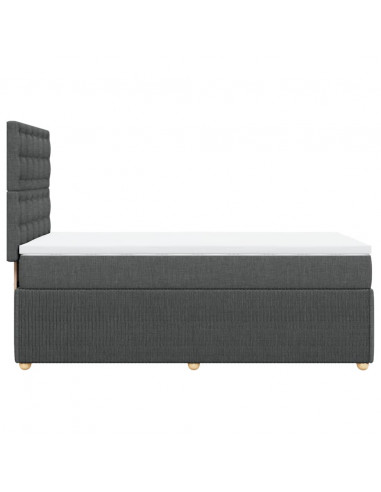 Giroletto a Molle con Materasso Grigio Scuro 80x200 cm Tessuto