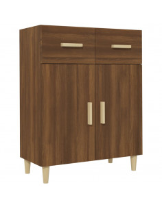 Credenza Rovere Marrone 69,5x34x89 cm in Legno Multistrato 2