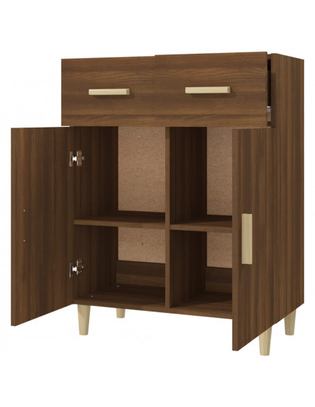 Credenza Rovere Marrone 69,5x34x89 cm in Legno Multistrato