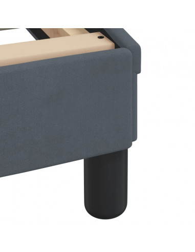 Giroletto con Testiera Grigio Scuro 140x200 cm in Velluto