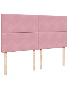 Giroletto a Molle con Materasso Rosa 180x200 cm in Velluto 2