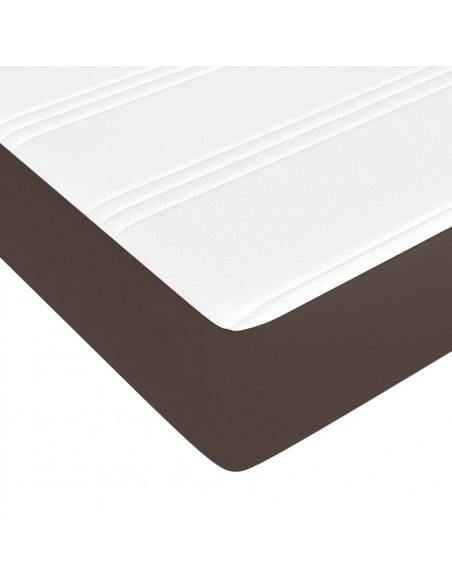 Materasso a Molle Marrone 100x200x20 cm in Similpelle