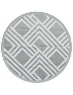 Tappeto da Esterno Grigio Ø120 cm in PP 2