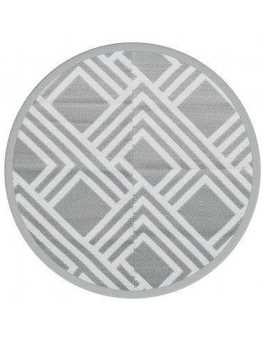 Tappeto da Esterno Grigio Ø120 cm in PP