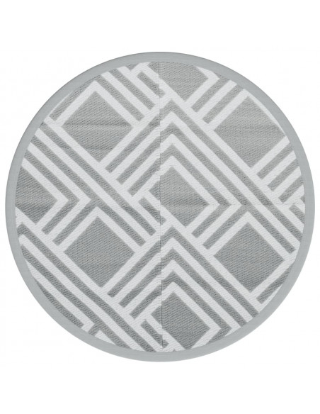 Tappeto da Esterno Grigio Ø120 cm in PP