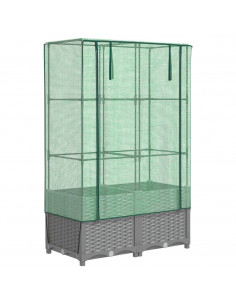 Letto Rialzato con Copertura Serra Effetto Rattan 80x40x138 cm 2