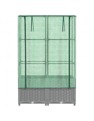 Letto Rialzato con Copertura Serra Effetto Rattan 80x40x138 cm