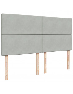 Giroletto a Molle con Materasso Grigio Chiaro 180x200cm Velluto 2