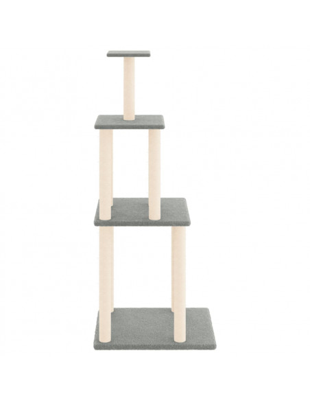Albero per Gatti con Tiragraffi in Sisal Grigio Chiaro 149 cm