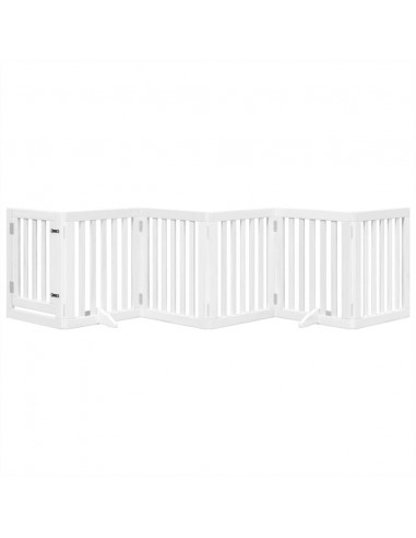 Cancello Cani Porta Pieghevole Bianco 6 Pannelli 300 cm Pioppo