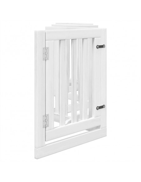 Cancello Cani Porta Pieghevole Bianco 6 Pannelli 300 cm Pioppo