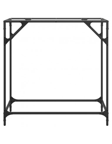Tavolino Consolle Piano Vetro Trasparente 80x35x81cm in Acciaio
