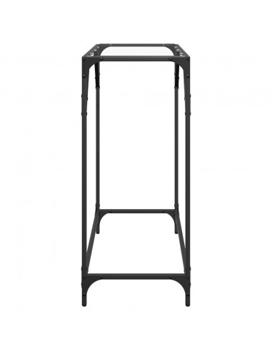 Tavolino Consolle Piano Vetro Trasparente 80x35x81cm in Acciaio