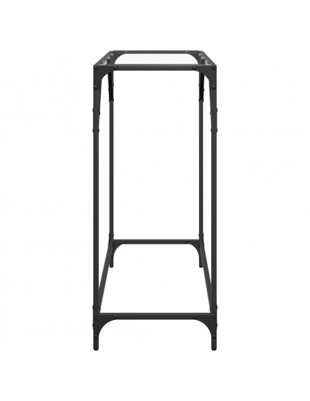 Tavolino Consolle Piano Vetro Trasparente 80x35x81cm in Acciaio