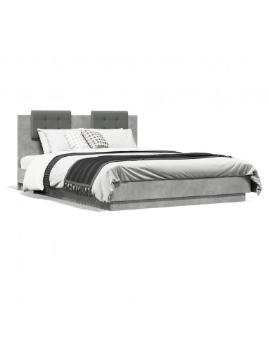 Giroletto Testiera Grigio Cemento 140x200 cm Legno Multistrato