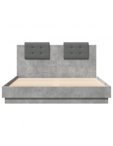 Giroletto Testiera Grigio Cemento 140x200 cm Legno Multistrato