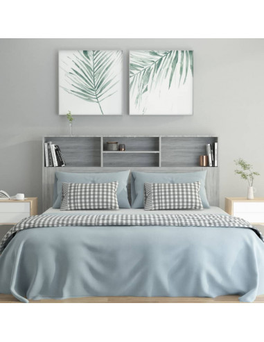 Testiera con Scomparti Grigio Sonoma 160x19x103,5 cm