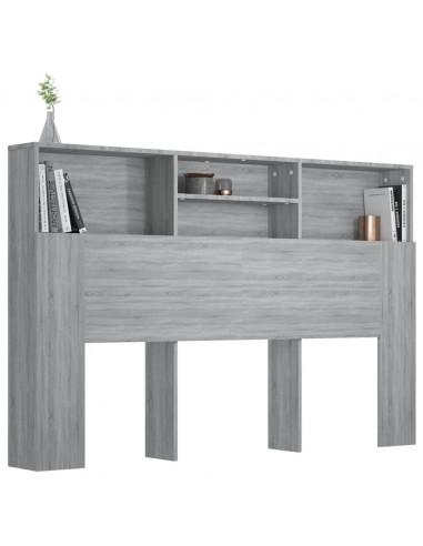 Testiera con Scomparti Grigio Sonoma 160x19x103,5 cm