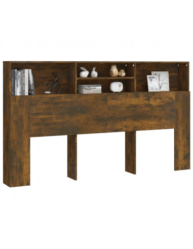 Testiera con Scomparti Rovere Fumo 180x19x103,5 cm