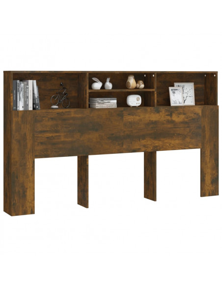 Testiera con Scomparti Rovere Fumo 180x19x103,5 cm