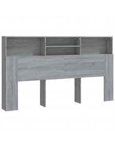 Testiera con Scomparti Grigio Sonoma 180x19x103,5 cm 2