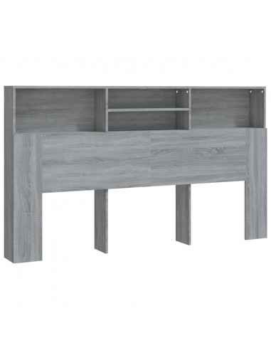 Testiera con Scomparti Grigio Sonoma 180x19x103,5 cm