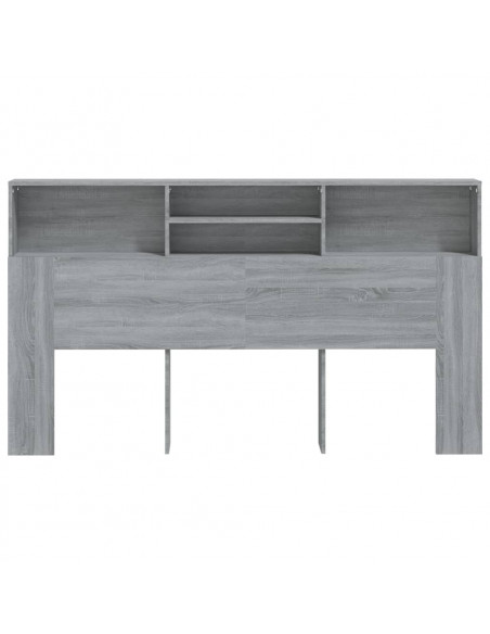 Testiera con Scomparti Grigio Sonoma 180x19x103,5 cm