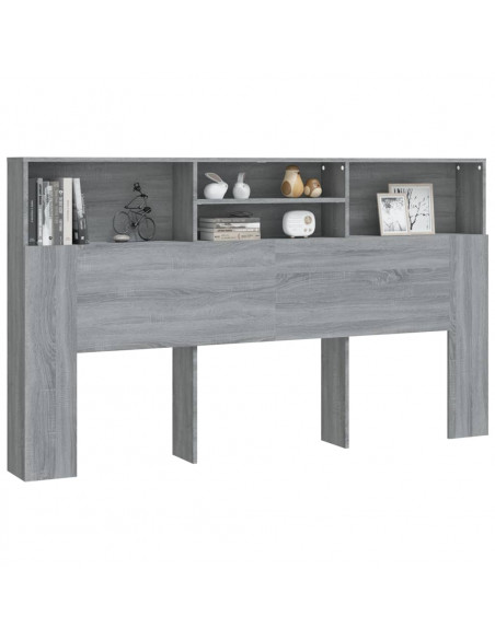 Testiera con Scomparti Grigio Sonoma 180x19x103,5 cm
