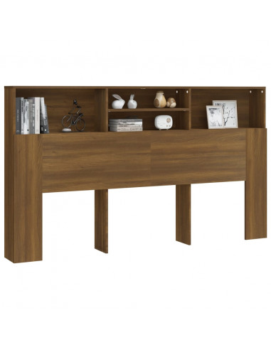 Testiera con Scomparti Rovere Marrone 180x19x103,5 cm