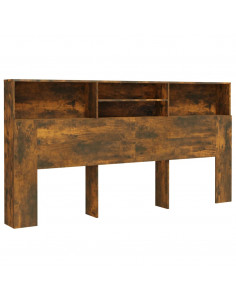 Testiera con Contenitore Rovere Fumo 200x19x103,5 cm 2