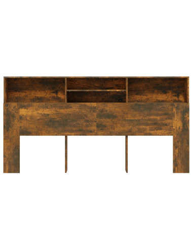 Testiera con Contenitore Rovere Fumo 200x19x103,5 cm