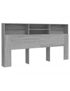 Testiera con Contenitore Grigio Sonoma 200x19x103,5 cm 2