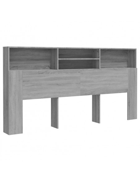 Testiera con Contenitore Grigio Sonoma 200x19x103,5 cm