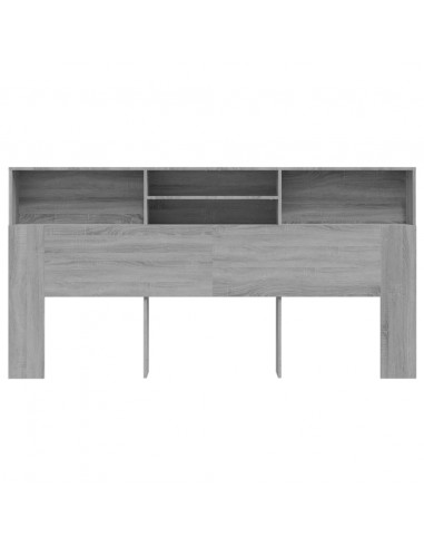 Testiera con Contenitore Grigio Sonoma 200x19x103,5 cm