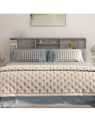 Testiera con Contenitore Grigio Sonoma 200x19x103,5 cm