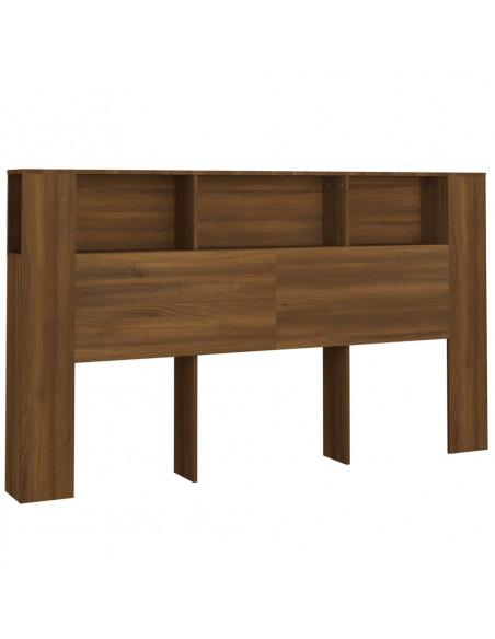 Testiera Letto con Scomparti Rovere Marrone 180x18,5x104,5 cm